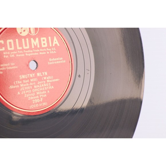 Jerry Mazanec, Smutny Mlyn / Kde Jsi Milko Má 1946 10" 78 rpm Record 290-F Czech - Picture 7 of 16